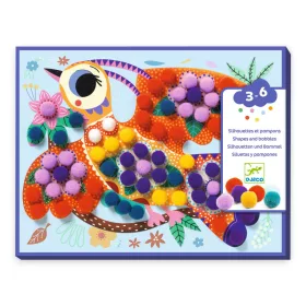 Djeco Pompom-kép készítő - Puha mintázatok - Assortments, 3–5 év, Többszínű