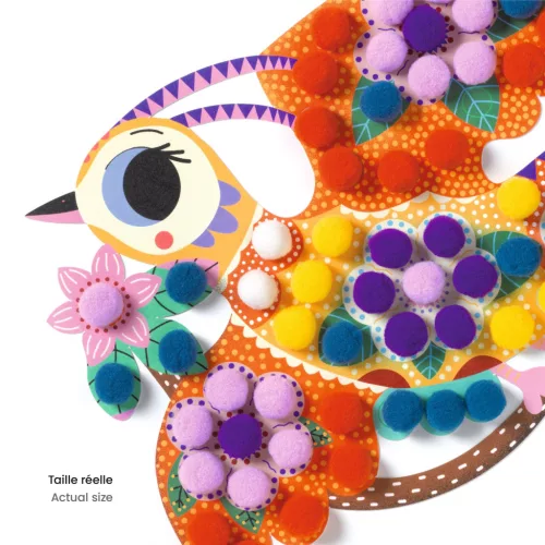 Djeco Pompom-kép készítő - Puha mintázatok - Assortments, 3–5 év, Többszínű