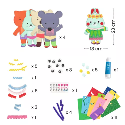 Djeco Kollázs műhely - Cukiságok - Little sweethearts, 3–5 év, Többszínű