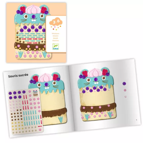 Djeco Kollázs műhely - Édességek - Cakes and sweets, 3–5 év, Többszínű