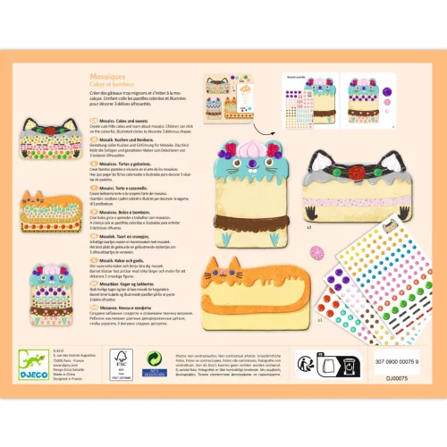 Djeco Kollázs műhely - Édességek - Cakes and sweets, 3–5 év, Többszínű