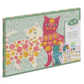 Djeco Matricázó képkészítés - Cicák és macskák - Elodie’s cute cats, 3–5 év, Többszínű