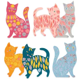 Djeco Matricázó képkészítés - Cicák és macskák - Elodie’s cute cats, 3–5 év, Többszínű