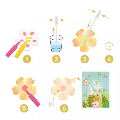 Djeco Itatóspapír színező - Csak kreatívan - With blotting paper, 3–5 év, Többszínű