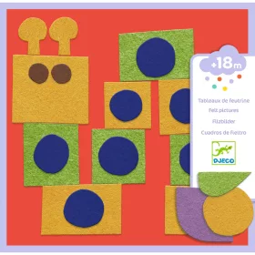 Djeco Kollázs műhely - Puha képek filcmatricákkal - Soft creations, 3–5 év, Többszínű