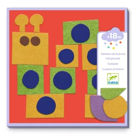 Djeco Kollázs műhely - Puha képek filcmatricákkal - Soft creations, 3–5 év, Többszínű