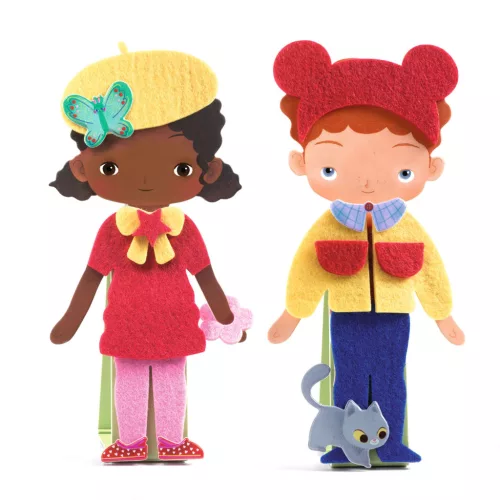 Djeco Papírbaba öltöztető - Fiúk-lányok - Soft dress-up, 0–2 év, Többszínű