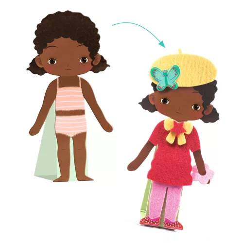 Djeco Papírbaba öltöztető - Fiúk-lányok - Soft dress-up, 0–2 év, Többszínű
