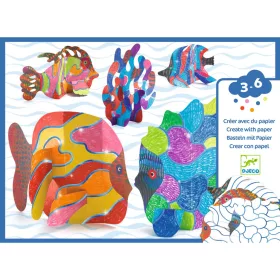 Djeco Színező készlet - A hullámok alatt - Under the waves, 3–5 év, Többszínű