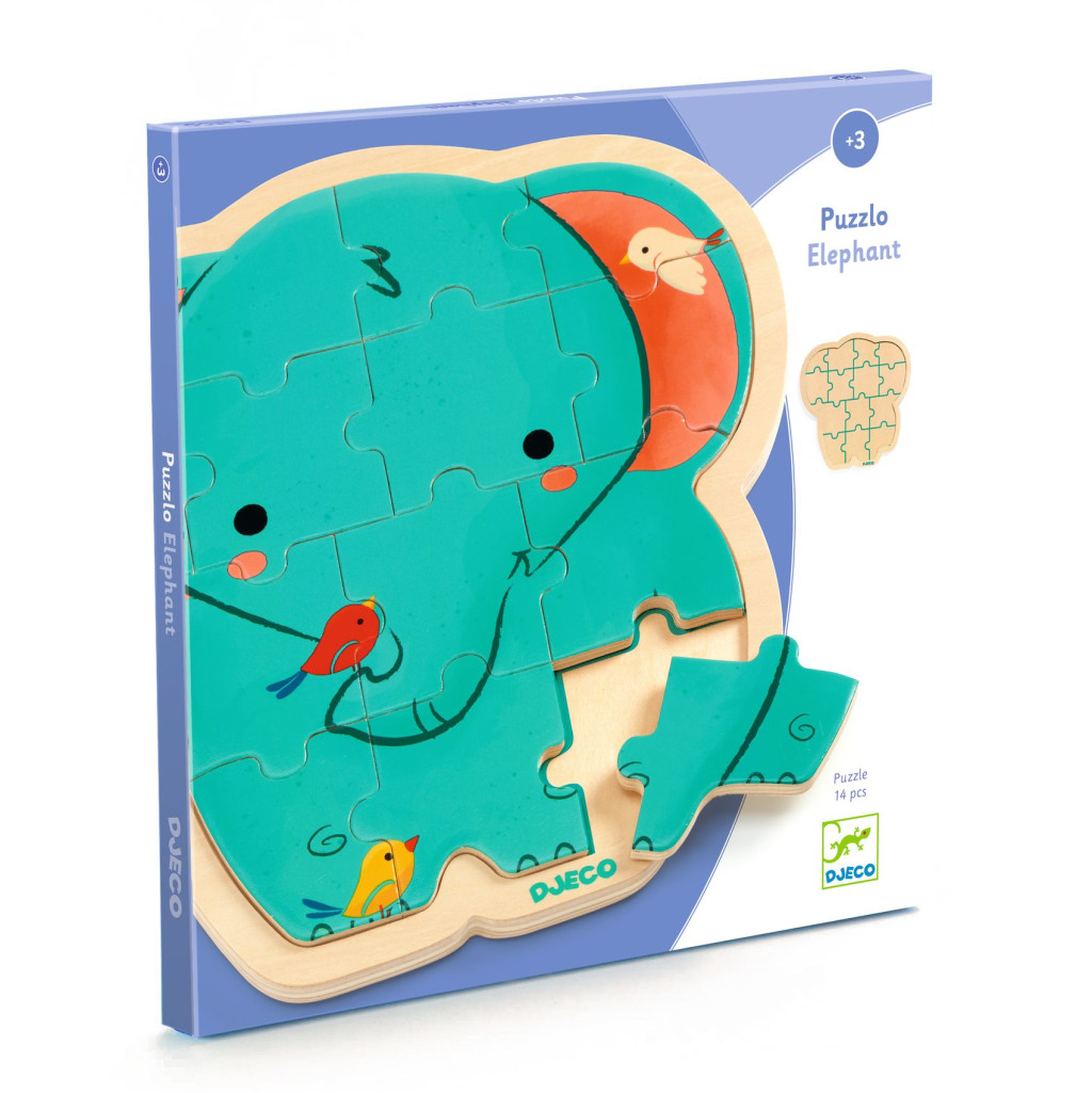 Fa puzzle - Elefánt, 14 db-os - Puzzlo Elephant – fő nézet