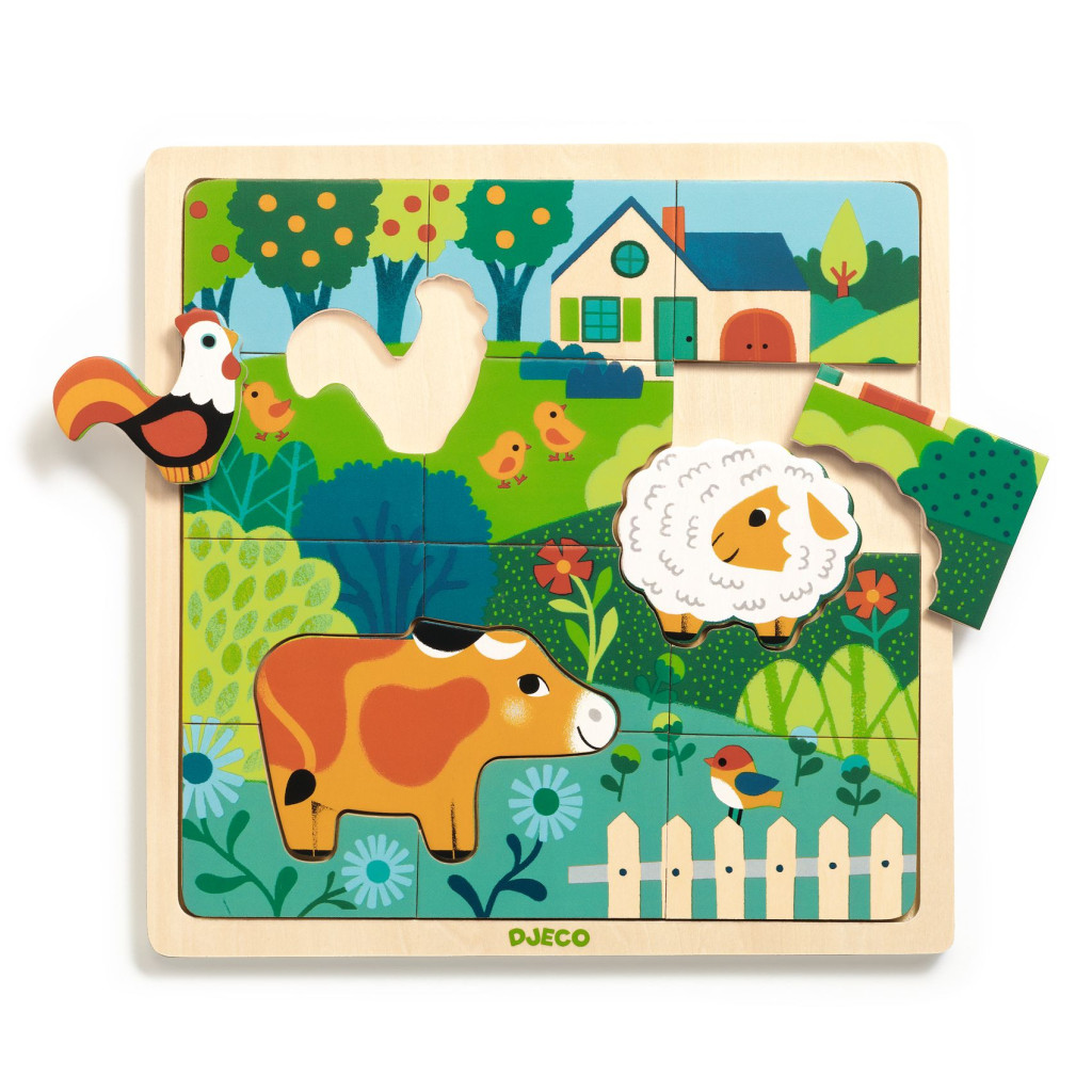 Formaillesztő, formaberakó - Tanyasi állatok - Puzzlo farm – alternatív kép 1