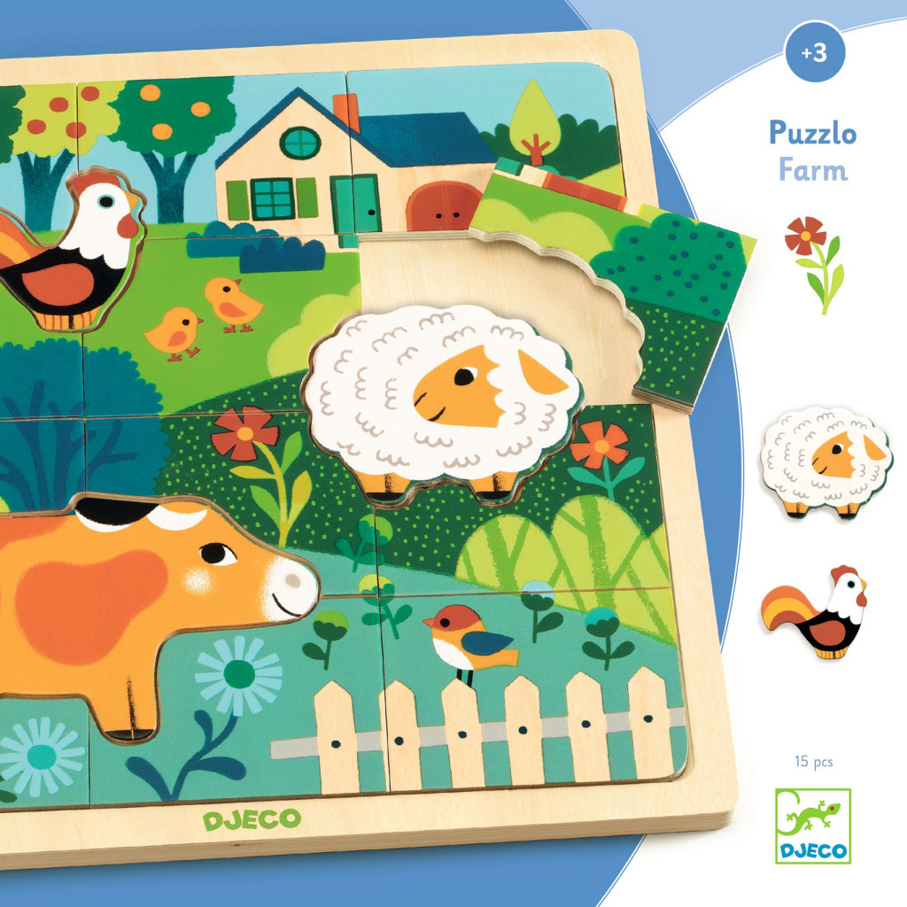 Formaillesztő, formaberakó - Tanyasi állatok - Puzzlo farm – alternatív kép 2