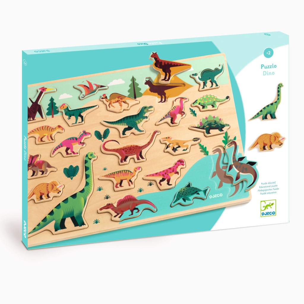 Formaillesztő, formaberakó - Színes dínók - Puzzlo Dino – fő nézet