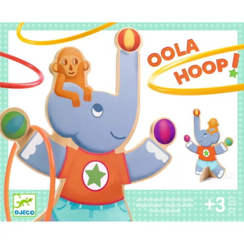 Djeco Célba dobó játék - Hullahopp - Oola Hoop, 3–5 év, Többszínű