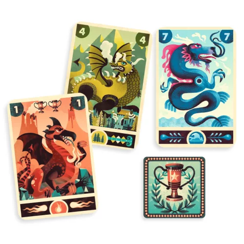 Djeco Kártyajáték - Sárkányharc - Dragon deck, 3–5 év, Többszínű