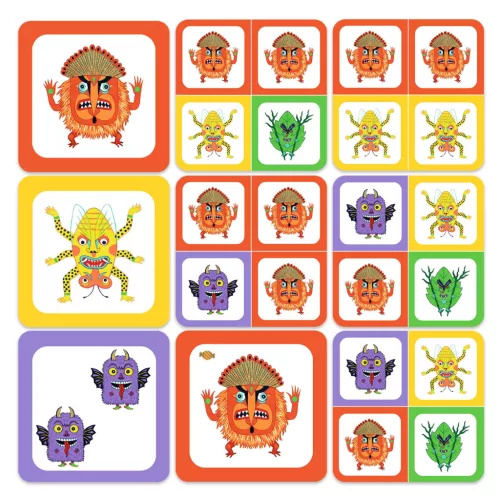 Djeco Kártyajáték - Szörnytrió - Monstrio, 3–5 év, Többszínű