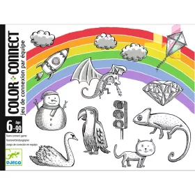 Djeco Kártyajáték - Színes kapcsolatok - Color Connect, 3–5 év, Többszínű