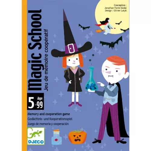 Djeco Kártyajáték - Varázsló iskola - Magic school, 3–5 év, Többszínű