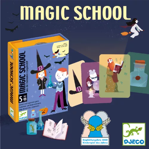 Djeco Kártyajáték - Varázsló iskola - Magic school, 3–5 év, Többszínű