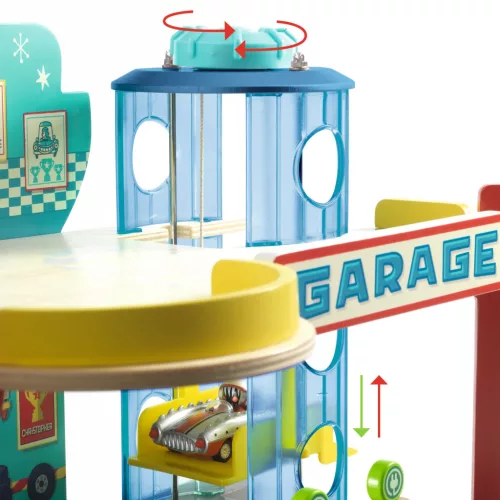 Djeco CRAZY MOTORS parkolóház - Garázs - Garage, 3–5 év, Többszínű
