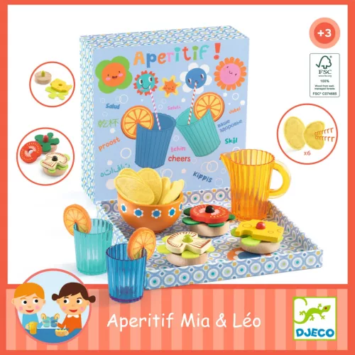 Djeco Szerepjáték - Eszem-iszom - Mia & Leo aperitif, 3–5 év, Többszínű