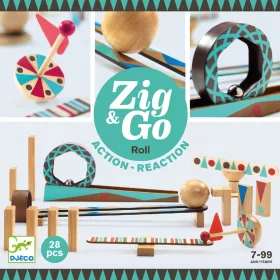   Építőjáték - Sokasodó gördülő, 28 db-os - Zig & Go - Roll