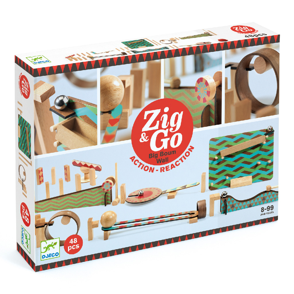 Építőjáték - Sokasodó golyózó, 48 db-os - Zig & Go - Big Boum Wall – fő nézet