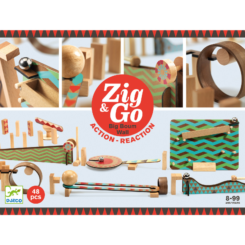 Építőjáték - Sokasodó golyózó, 48 db-os - Zig & Go - Big Boum Wall – alternatív kép 1