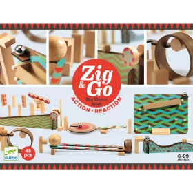   Építőjáték - Sokasodó golyózó, 48 db-os - Zig & Go - Big Boum Wall