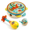 Djeco Játékhangszer készlet - Tambourine, maracas, castanet, 3–5 év, Többszínű
