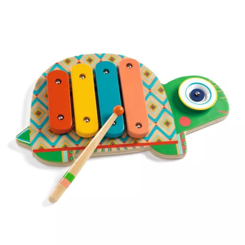 Djeco Játékhangszer - Cintányér és xilofon - Cymbal & Xylophone, 3–5 év, Többszínű