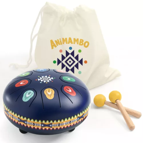 Djeco Játékhangszer - Rezgőnyelves acél dob - Metal drum, 3–5 év, Többszínű