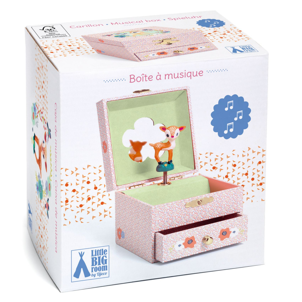 Zenélő ékszerdoboz - Szende őz - Wood fawn – alternatív kép 1
