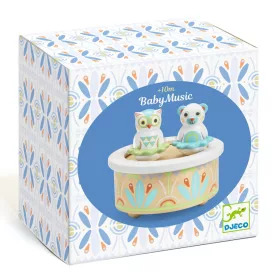 Djeco Mozgó figurás zenedoboz - Maci és bagoly - BabyMusic, 0–2 év, Többszínű