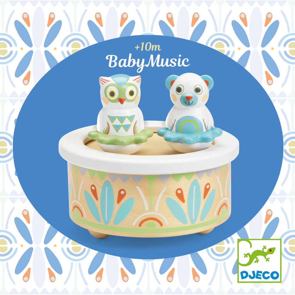Mozgó figurás zenedoboz - Maci és bagoly - BabyMusic – alternatív kép 2