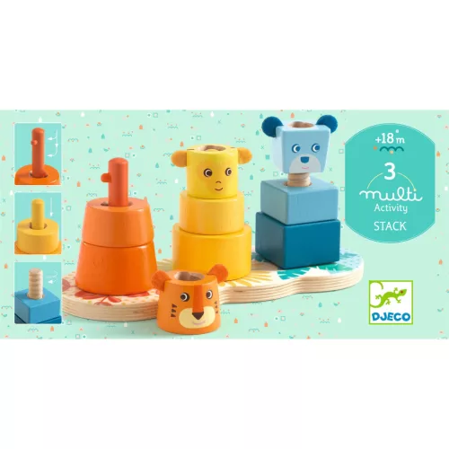Djeco Toronyépítő - Sokoldalú - Multi Stack, 3–5 év, Többszínű