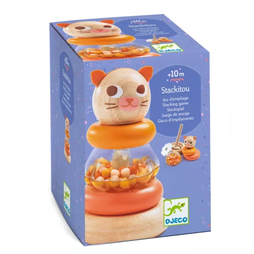 Djeco Toronyépítő - Macska - Stackitou, 3–5 év, Többszínű