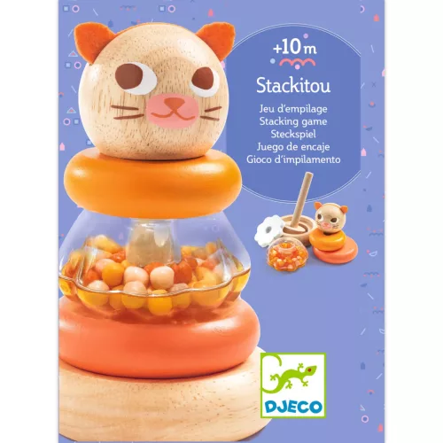 Djeco Toronyépítő - Macska - Stackitou, 3–5 év, Többszínű