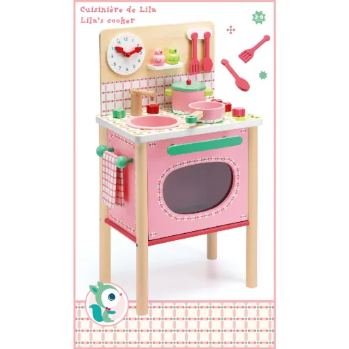 Djeco Szerepjáték - Lányos tűzhely - Girly cooker, 3–5 év, Többszínű