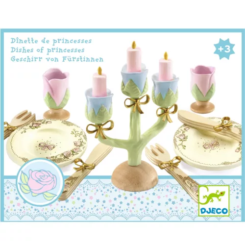 Djeco Szerepjáték - Hercegnők étkészlete - Dishes of princesses, 3–5 év, Többszínű