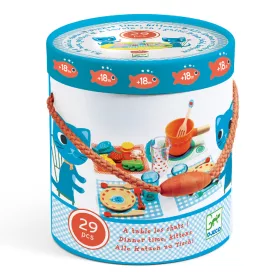 Djeco Szerepjáték - Cicusék étkészlete - Diner time, kittens!, 3–5 év, Többszínű