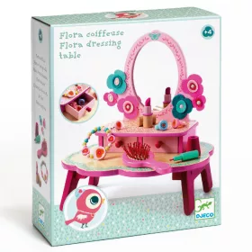 Djeco Szerepjáték - Flóra pipere asztala - Flora dressing table, 3–5 év, Többszínű