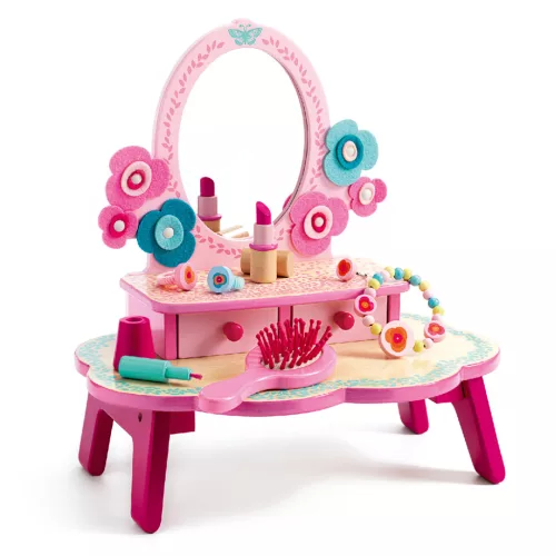 Djeco Szerepjáték - Flóra pipere asztala - Flora dressing table, 3–5 év, Többszínű