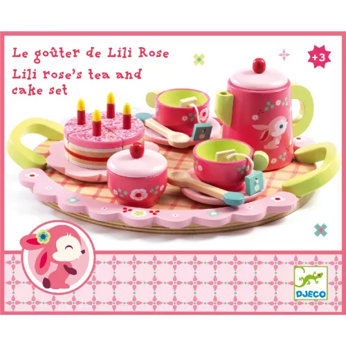 Djeco Szerepjáték - Lili Rose tea parti készlet - Lili Rose's tea party, 3–5 év, Rózsaszín