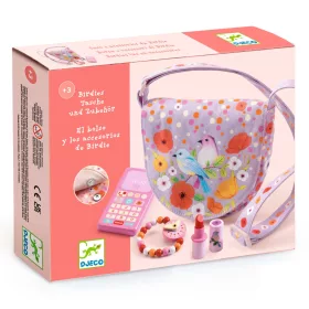 Djeco Szerepjáték - Madárkás válltáska kiegészítőkkel - Birdie bag and accessories, 3–5 év, Többszínű