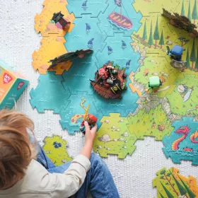 Djeco Arty Toys Óriás puzzle - Kalóz világ, 30 db-os - Giant puzzle-Battle, 6–8 év, Többszínű