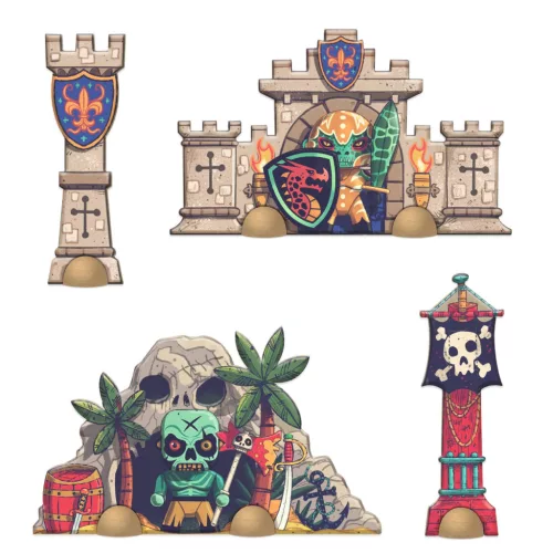 Djeco Arty Toys Óriás puzzle - Kalóz világ, 30 db-os - Giant puzzle-Battle, 6–8 év, Többszínű