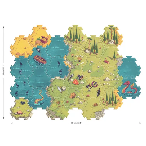 Djeco Arty Toys Óriás puzzle - Kalóz világ, 30 db-os - Giant puzzle-Battle, 6–8 év, Többszínű