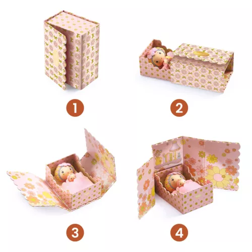 Djeco TINYLY álomvilág - Rózsaszín apró szoba - Rose Tinyroom, 3–5 év, Vegyes anyag