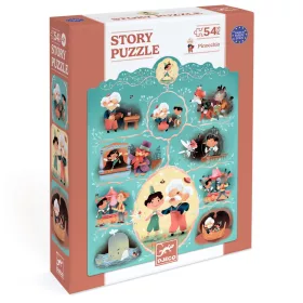 Djeco Mese puzzle - Pinokkió, 54 db-os - Pinocchio, 6–8 év, Többszínű